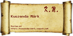 Kuszenda Márk névjegykártya