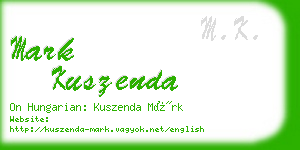 mark kuszenda business card